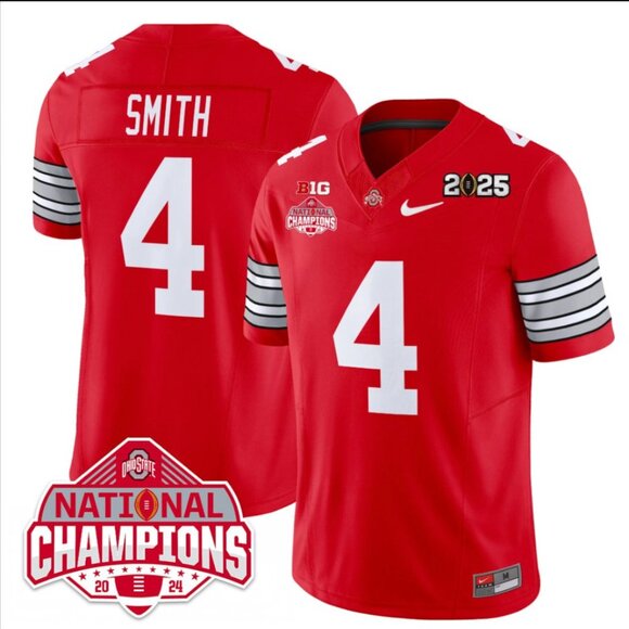 Mens Youths Kids Womens Jeremiah Smith 2025 CFP National CH Red Stitched Jersey